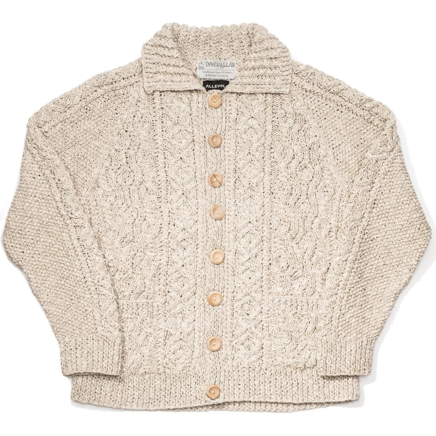 Allevol X Inverallan Knitwear<3A Lumber Cardigan Linen/ Cotton Natural