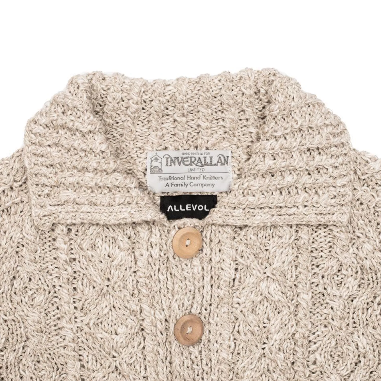 Allevol X Inverallan Knitwear<3A Lumber Cardigan Linen/ Cotton Natural