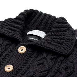 Allevol X Inverallan Knitwear<Cable Knit Cardigan 3A Black