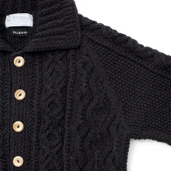 Allevol X Inverallan Knitwear<Cable Knit Cardigan 3A Black
