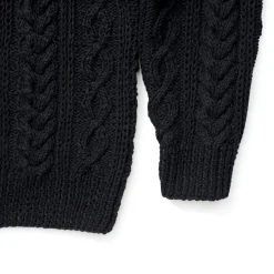 Allevol X Inverallan Knitwear<Cable Knit Crew 1A Black