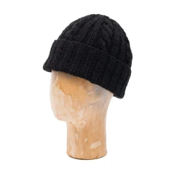 Allevol X Inverallan Knitwear<Cable Knit Cotton Beanie 22F Black