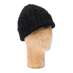 Allevol X Inverallan Knitwear<Cable Knit Cotton Beanie 22F Black