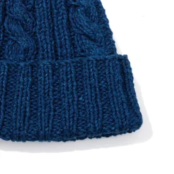 Allevol X Inverallan Knitwear<Cable Knit Indigo Cotton Beanie 22F