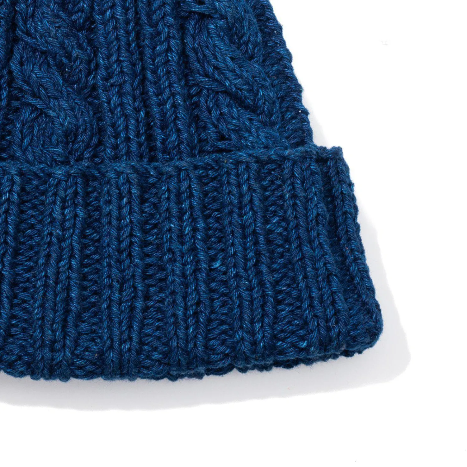Allevol X Inverallan Knitwear<Cable Knit Indigo Cotton Beanie 22F