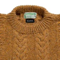 Allevol X Inverallan Knitwear<1G Pegasus Crew Neck Sweater Mohair Tweed Golden Ash