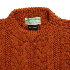 Allevol X Inverallan Knitwear<1G Pegasus Crew Neck Sweater Mohair Tweed Blaze