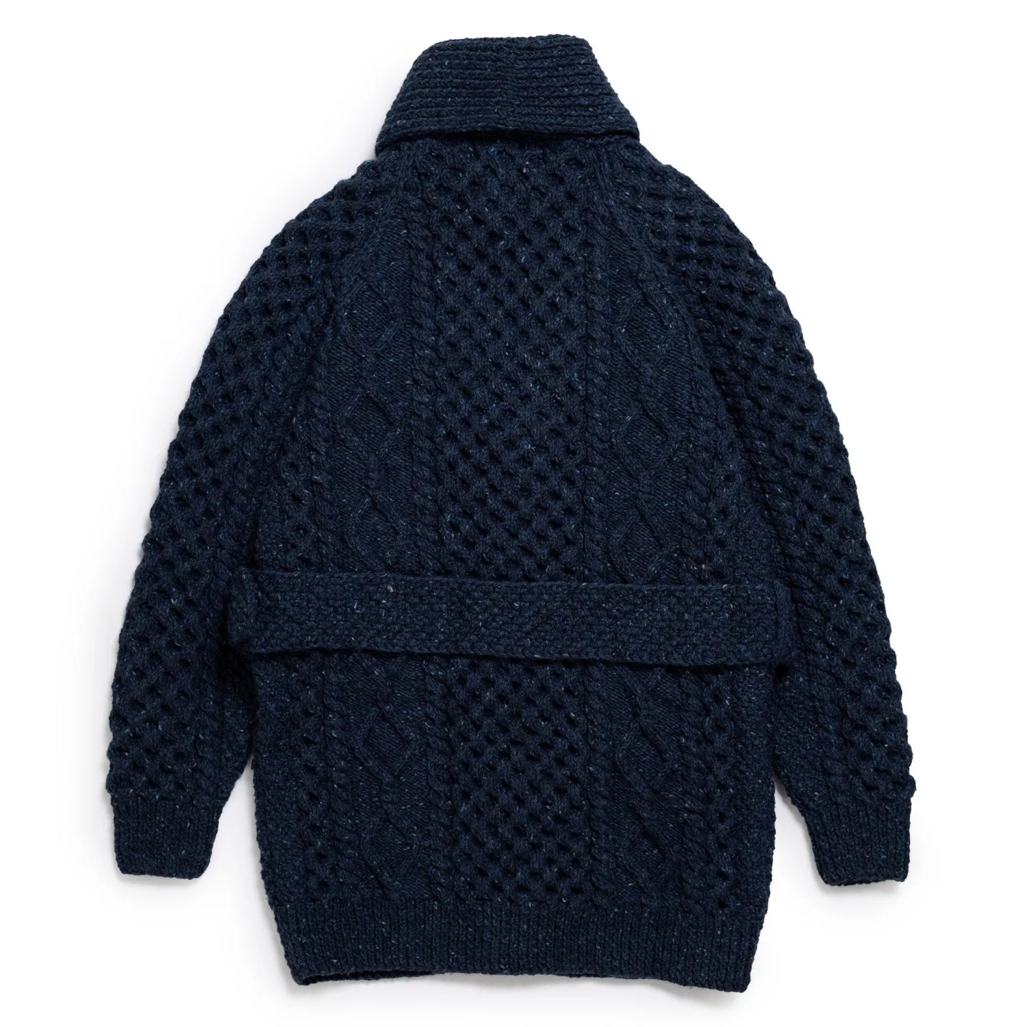 Allevol Knitwear<x Inverallan Shawl Collar Cardigan 6A Long Blueberry