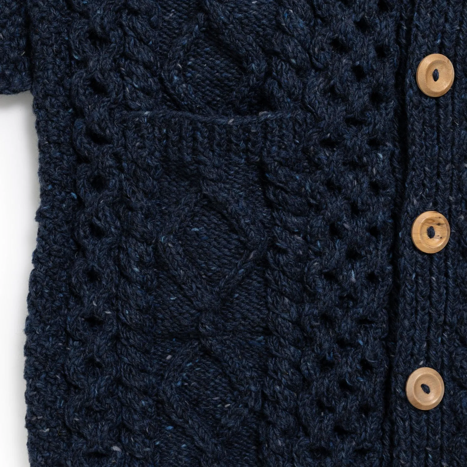 Allevol Knitwear<x Inverallan Shawl Collar Cardigan 6A Long Blueberry