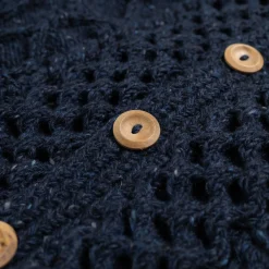 Allevol Knitwear<x Inverallan Shawl Collar Cardigan 6A Long Blueberry