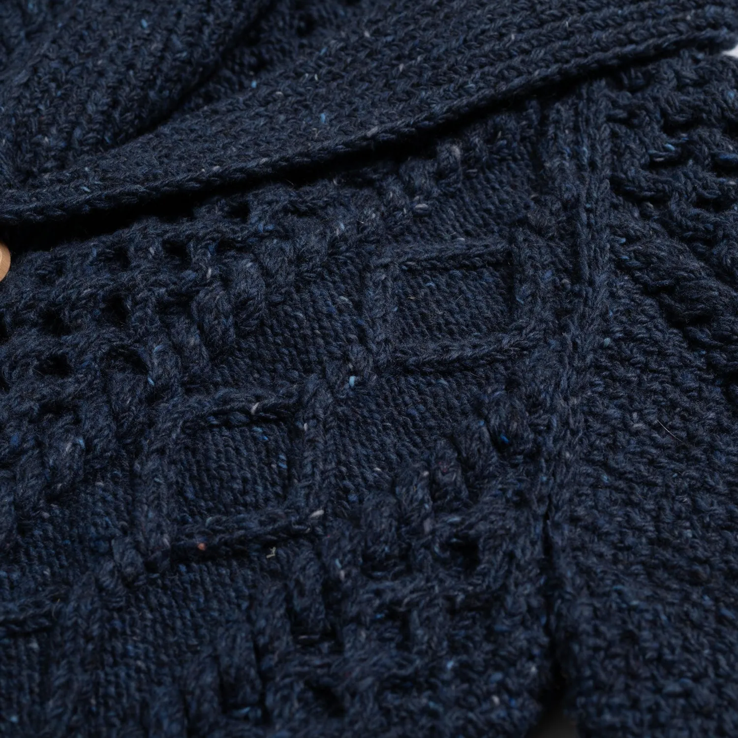 Allevol Knitwear<x Inverallan Shawl Collar Cardigan 6A Long Blueberry