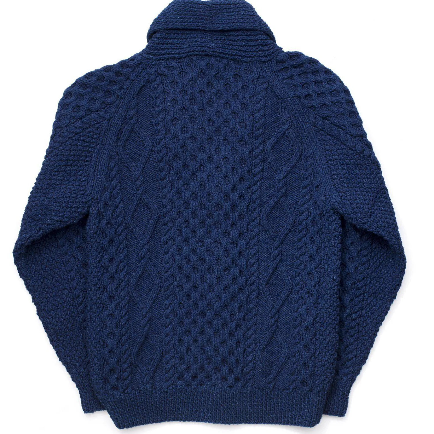 Allevol Knitwear<x Inverallan Shawl Collar Cardigan 6A Indigo Cotton