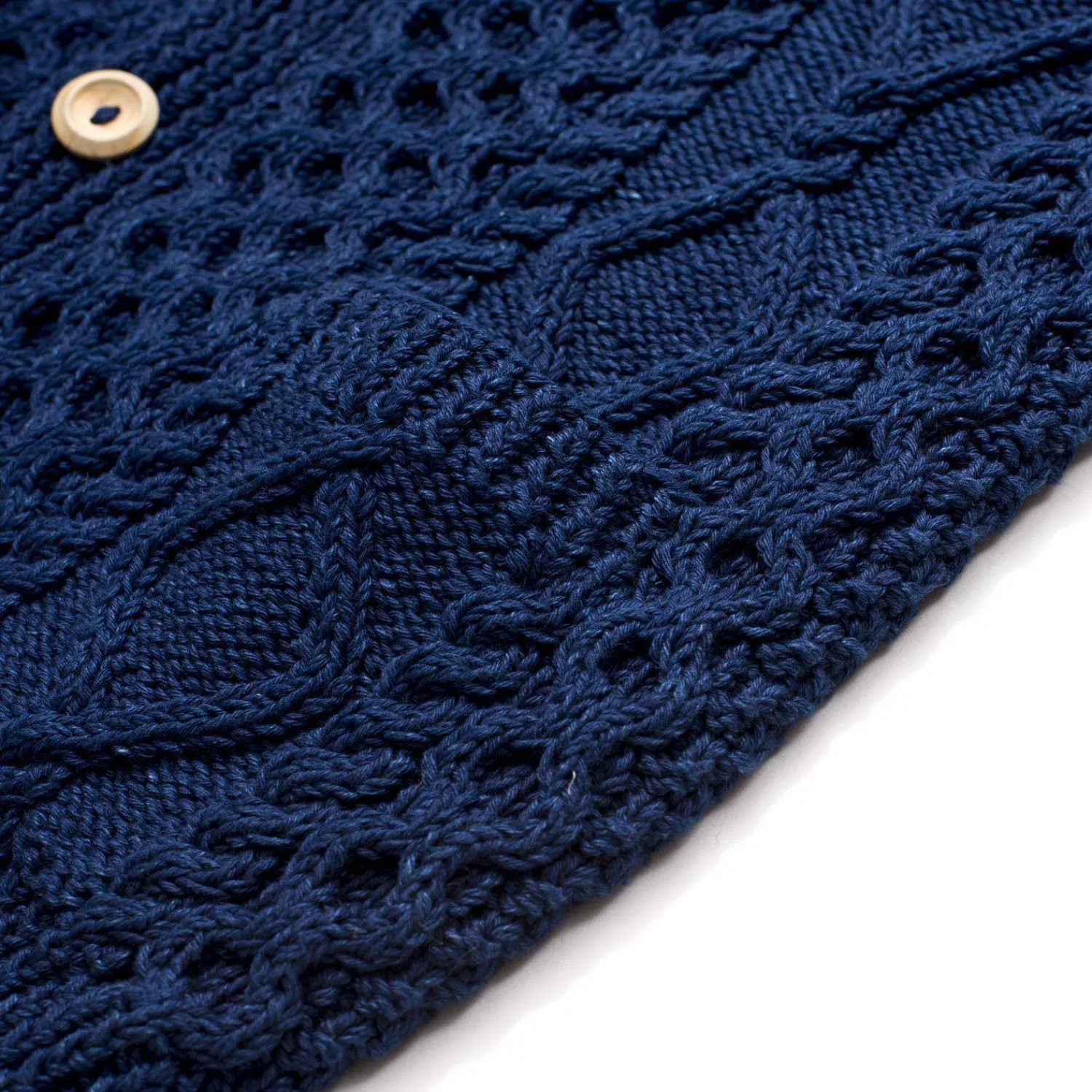 Allevol Knitwear<x Inverallan Shawl Collar Cardigan 6A Indigo Cotton