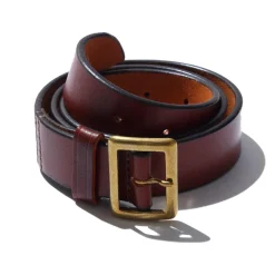 Belafonte Ragtime Clothing Belafonte<Belafonte Ragtime Leather Garrison Belt (30mm) Brown x Brass