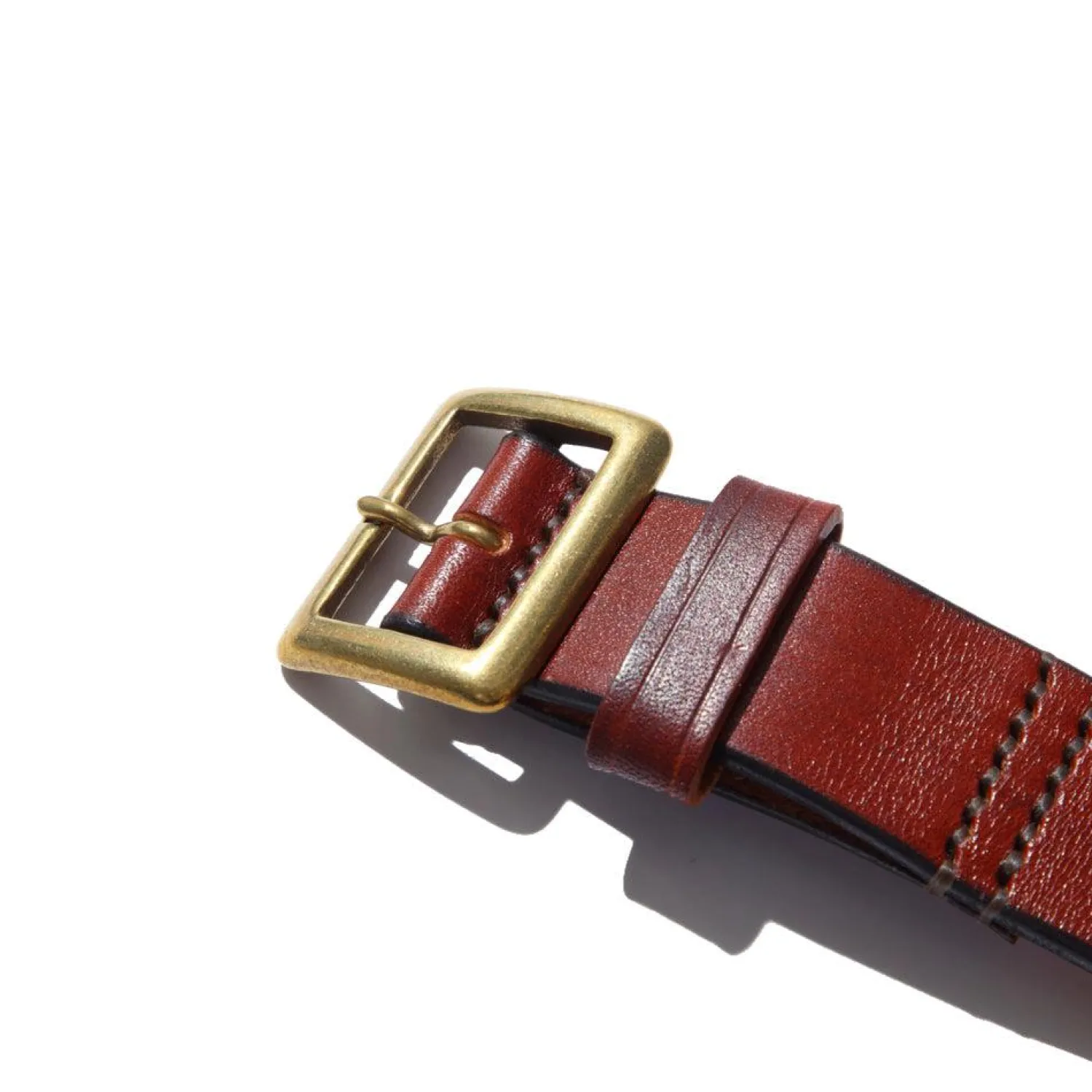 Belafonte Ragtime Clothing Belafonte<Belafonte Ragtime Leather Garrison Belt (30mm) Brown x Brass