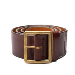 Belafonte Ragtime Clothing Belafonte<Belafonte Ragtime Leather Garrison Belt 45mm Brown x Brass