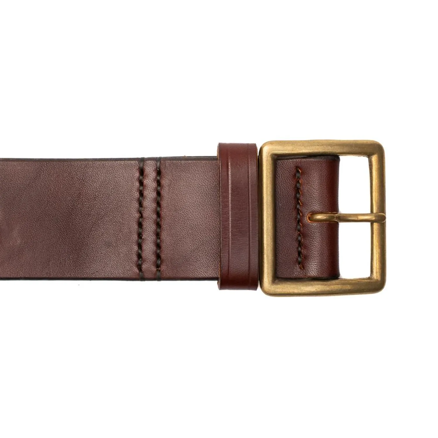 Belafonte Ragtime Clothing Belafonte<Belafonte Ragtime Leather Garrison Belt 45mm Brown x Brass
