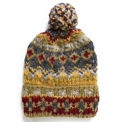 Chamula Knitwear<Double Cuff Cap Fair Isle #3 Dark Alfalfa