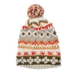 Chamula Knitwear<Double Cuff Cap Fair Isle #3 Ivory #5