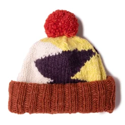 Chamula Knitwear<Double Cuff Cap Lightning Red Rust