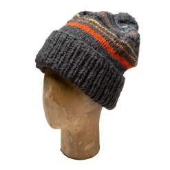 Chamula Knitwear<Double Cuff Cap Multi Stripe Grey