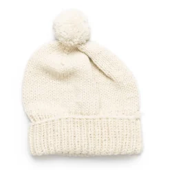 Chamula Knitwear<Double Cuff Cap Solid Ivory