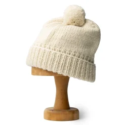 Chamula Knitwear<Double Cuff Cap Solid Ivory