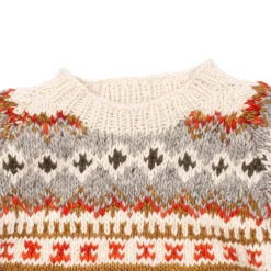 Chamula Knitwear<Fair Isle #3 Pullover Sweater Ivory