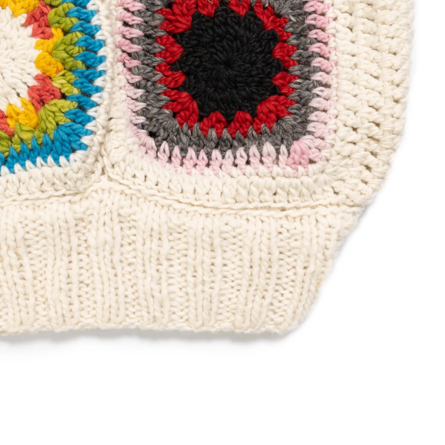 Chamula Knitwear<Granny Square Turtleneck Pullover Ivory