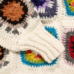 Chamula Knitwear<Granny Square Turtleneck Pullover Ivory