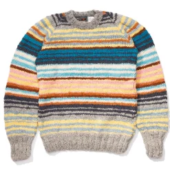 Chamula Knitwear<Multi Stripe Pullover Knit Pearl Grey
