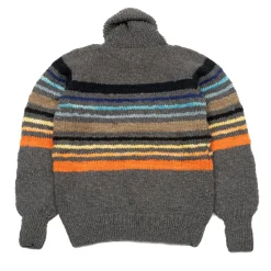 Chamula Knitwear<Multi Stripe Zipper Cardigan Grey Multi