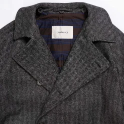 Coherence Jackets And Coats<FouFou II Chevron Tweed Jersey Grey