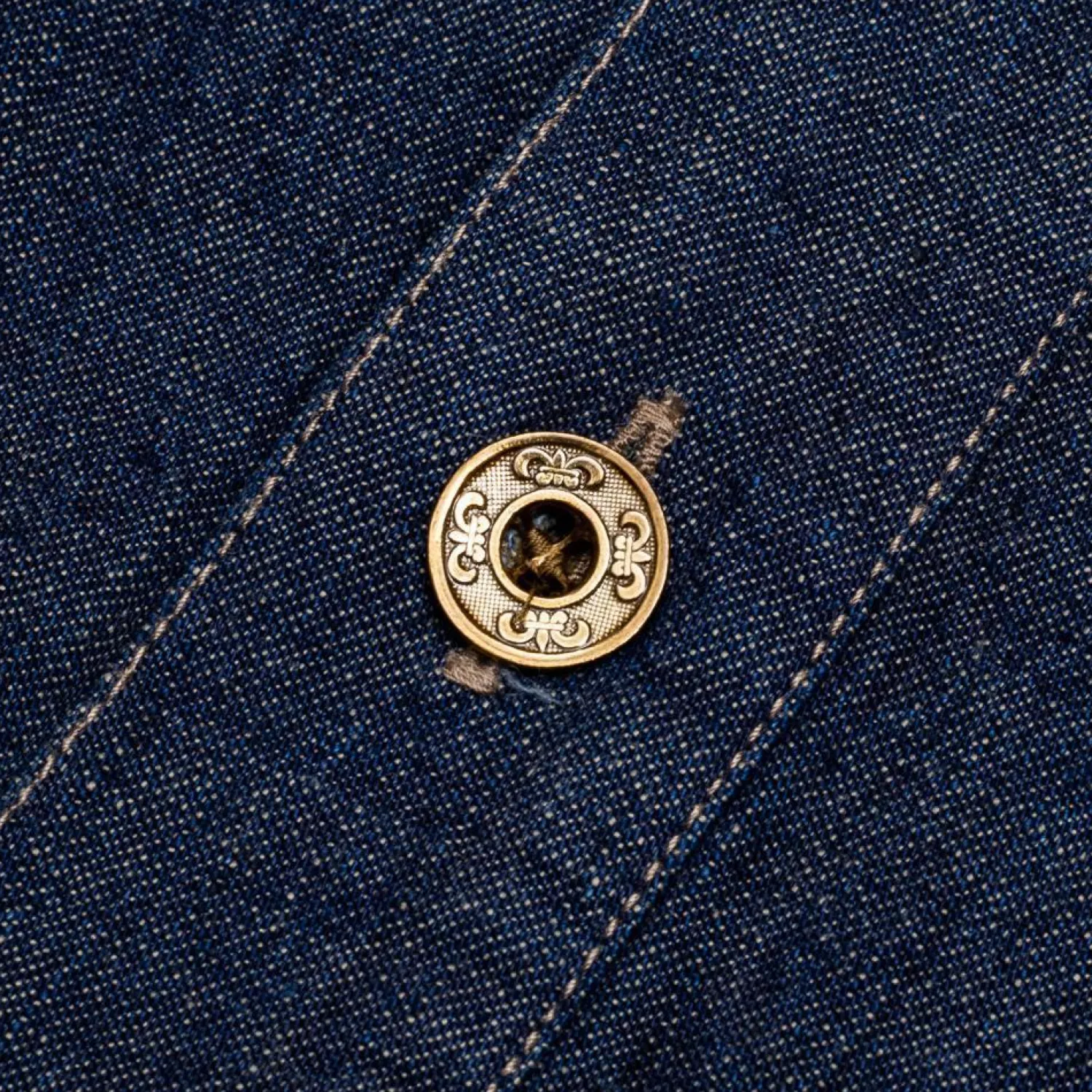 Full Count Shirts<US Army Pullover Shirt Denim