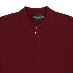 Haversack Knitwear<Full Zip Knit Cardigan Bordeaux