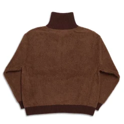 Haversack Knitwear<5G Pile Zip Sweater Brown