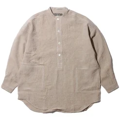 Haversack Shirts<Linen Dungaree Pullover Shirt Beige
