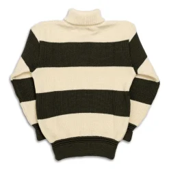 Heimat Knitwear<Signal Stripes Rugby Seashell/Military Green