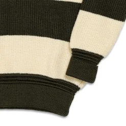 Heimat Knitwear<Signal Stripes Rugby Seashell/Military Green