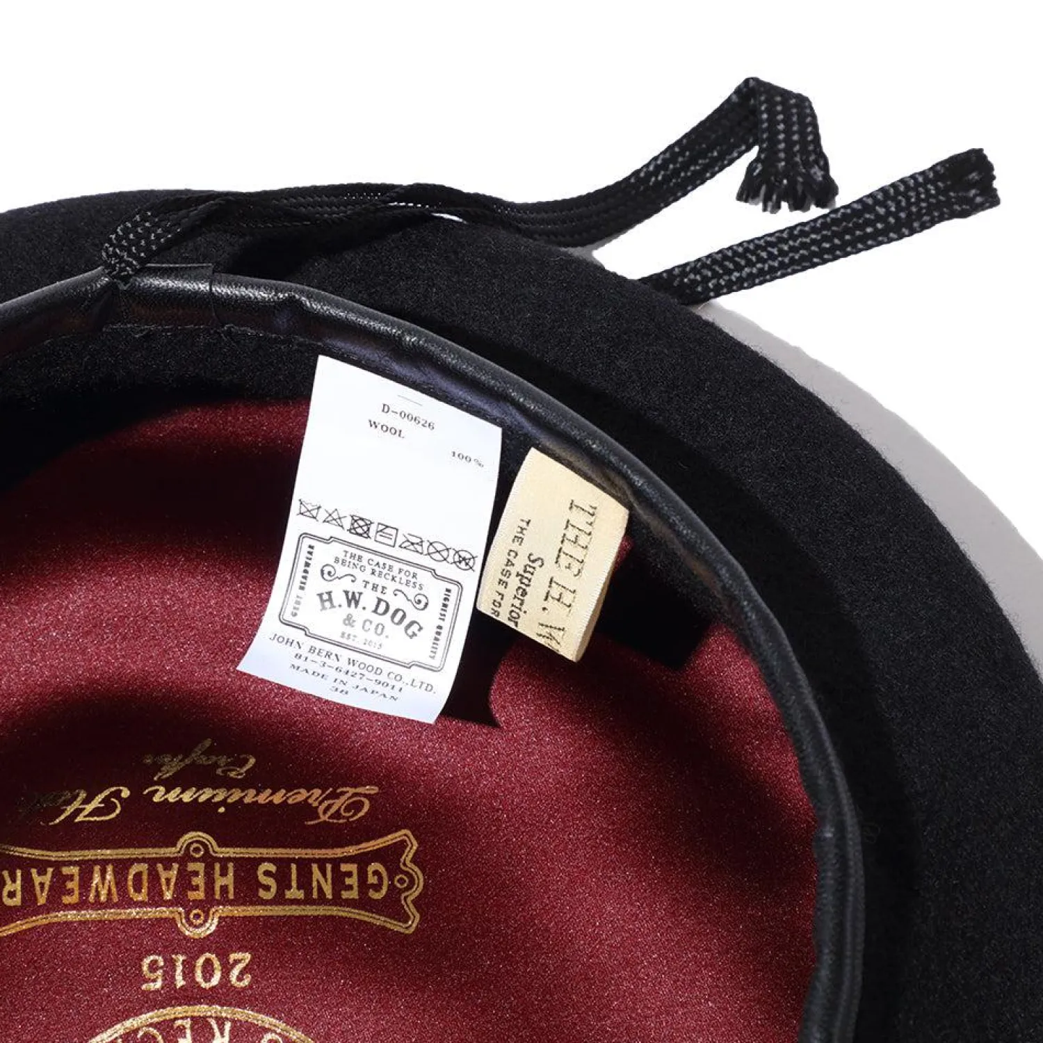 H.W. Dog H W Dog<Leather Beret 63 Black