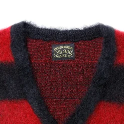 Jelado Knitwear<'Cobain' Mohair Cardigan Red x Black