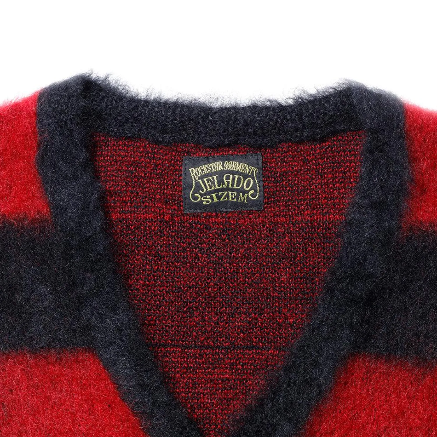 Jelado Knitwear<'Cobain' Mohair Cardigan Red x Black