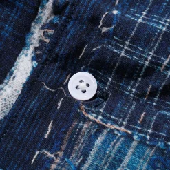 Kuon Shirts|Hawaiian Shirt<Boro Hawaiian Shirt Navy