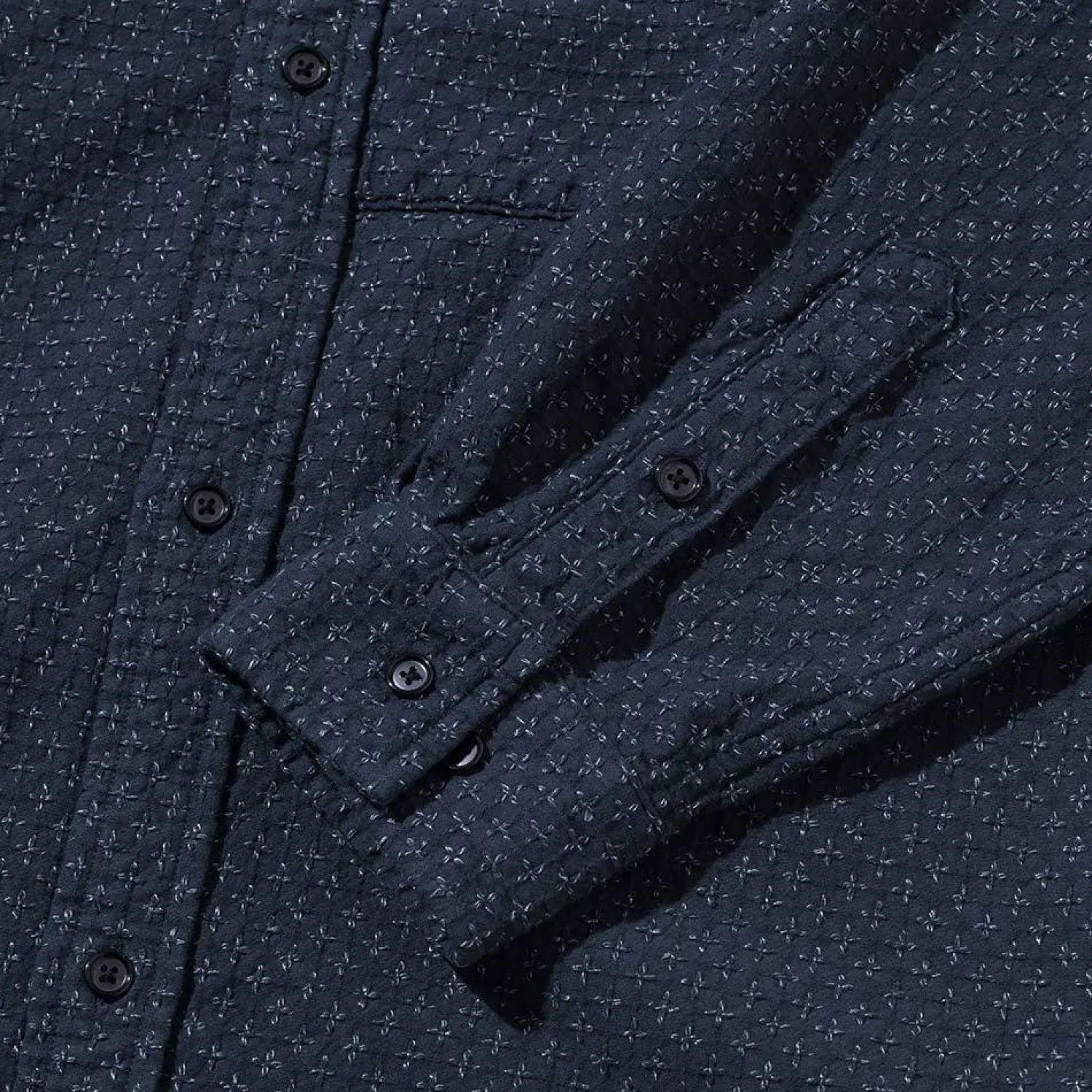 Kuon Shirts<Cross Sashiko Shirt Navy