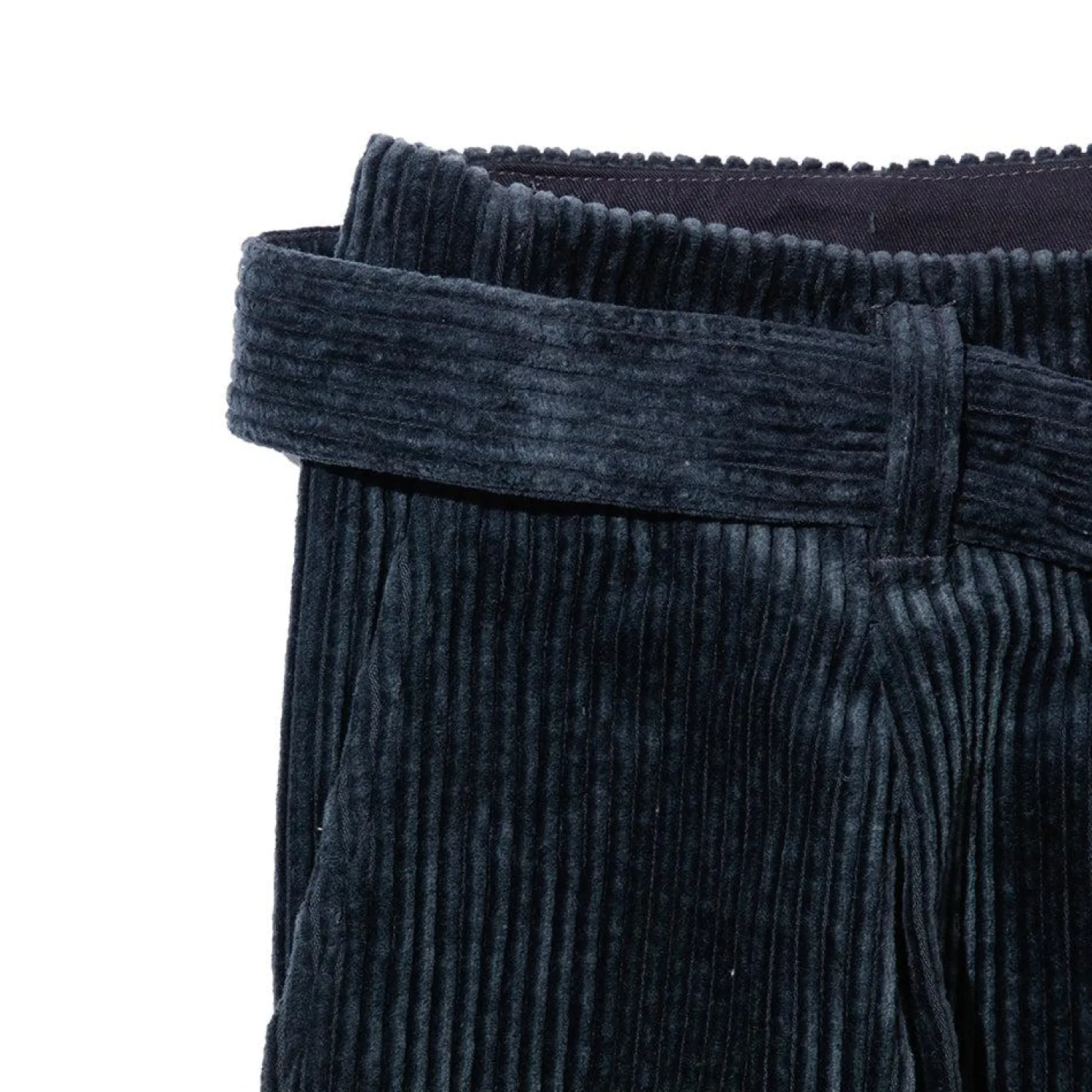 Kuon Chinos<Fanage Corduroy Belted Trousers Marine Black