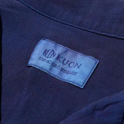 Kuon Shirts<S/S Open Collar Shirt Aizome Dark Indigo