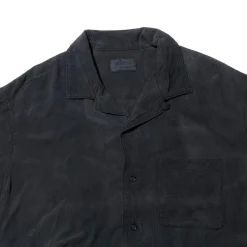 Kuon Shirts<S/S Open Collar Shirt Sumizome