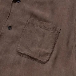 Kuon Shirts<S/S Open Collar Shirt Dorozome