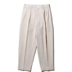 Kuon Pants & Trousers|Chinos<Washi/Cotton Pleated Tapered Trousers Ivory