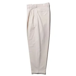 Kuon Pants & Trousers|Chinos<Washi/Cotton Pleated Tapered Trousers Ivory